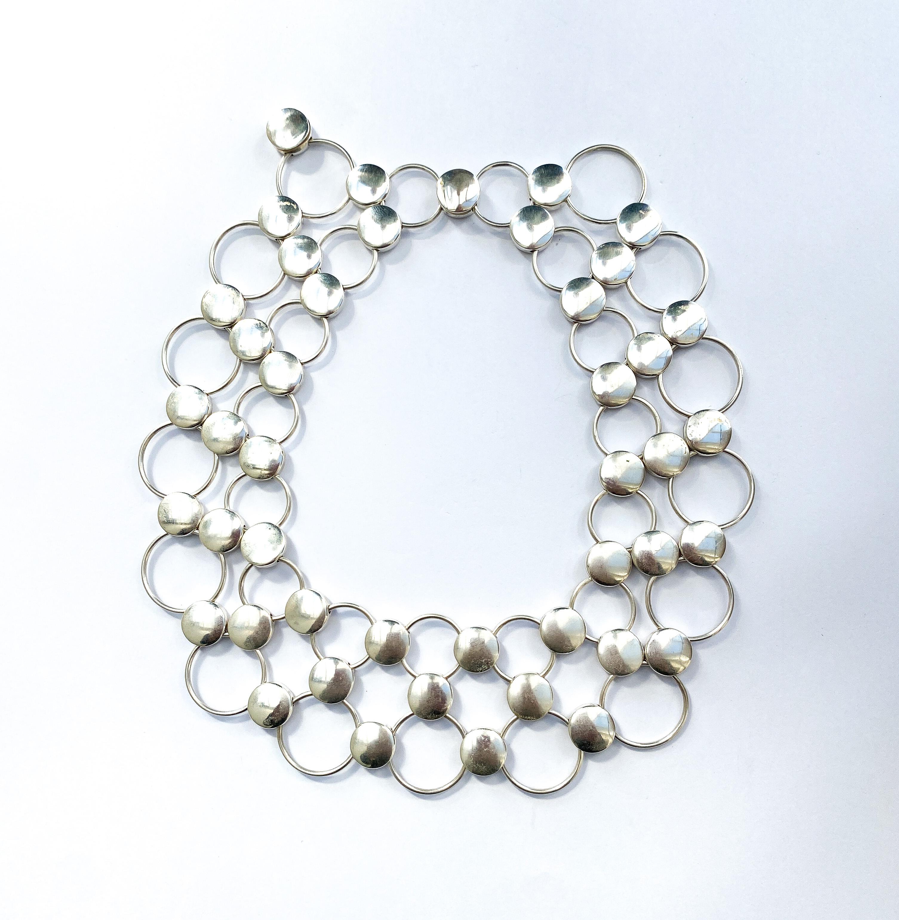 A magnificent silver collar, Regitz Overgaard for Georg Jensen, Denmark, c1990s in vendita 5