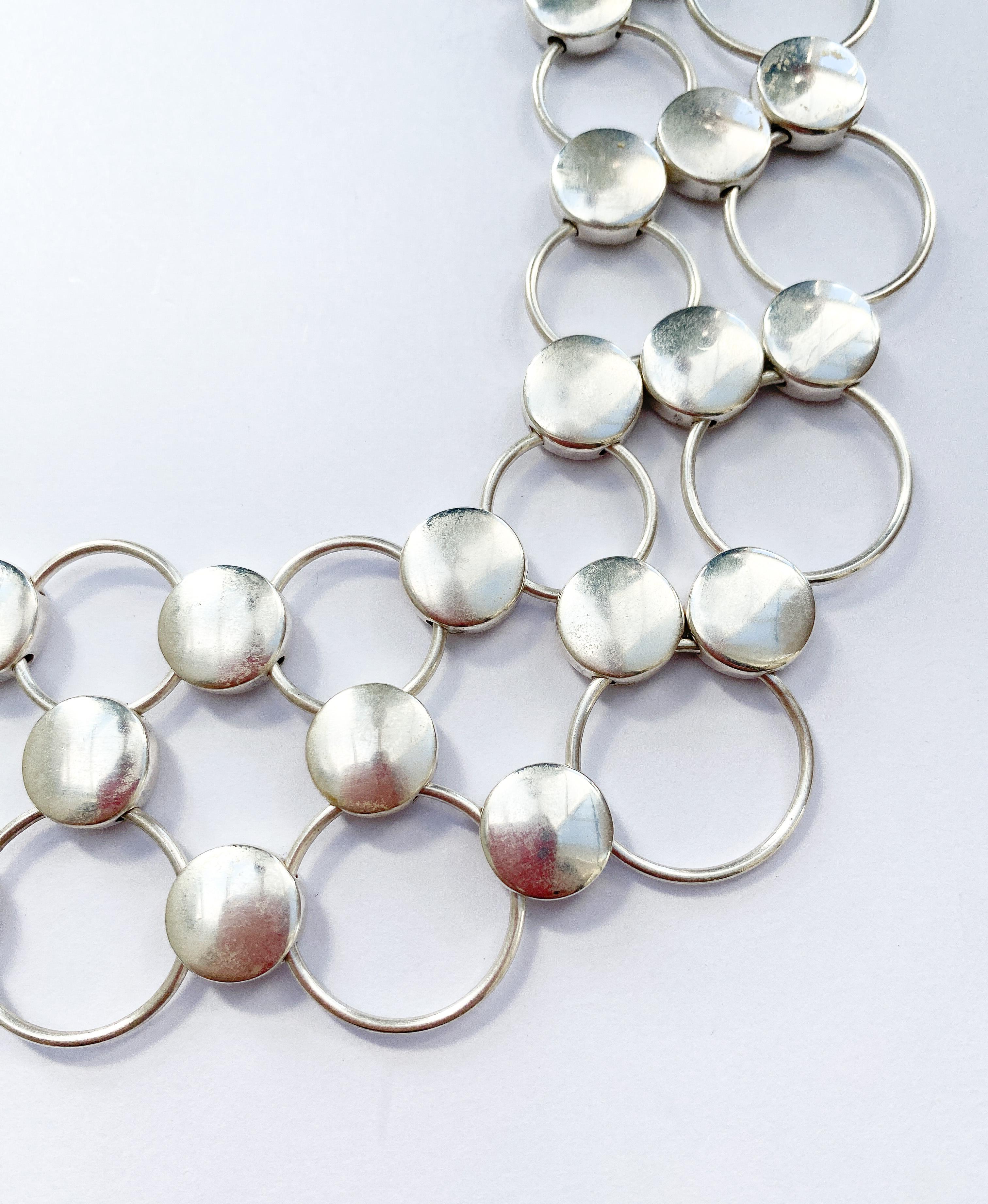 Modernista A magnificent silver collar, Regitz Overgaard for Georg Jensen, Denmark, c1990s in vendita