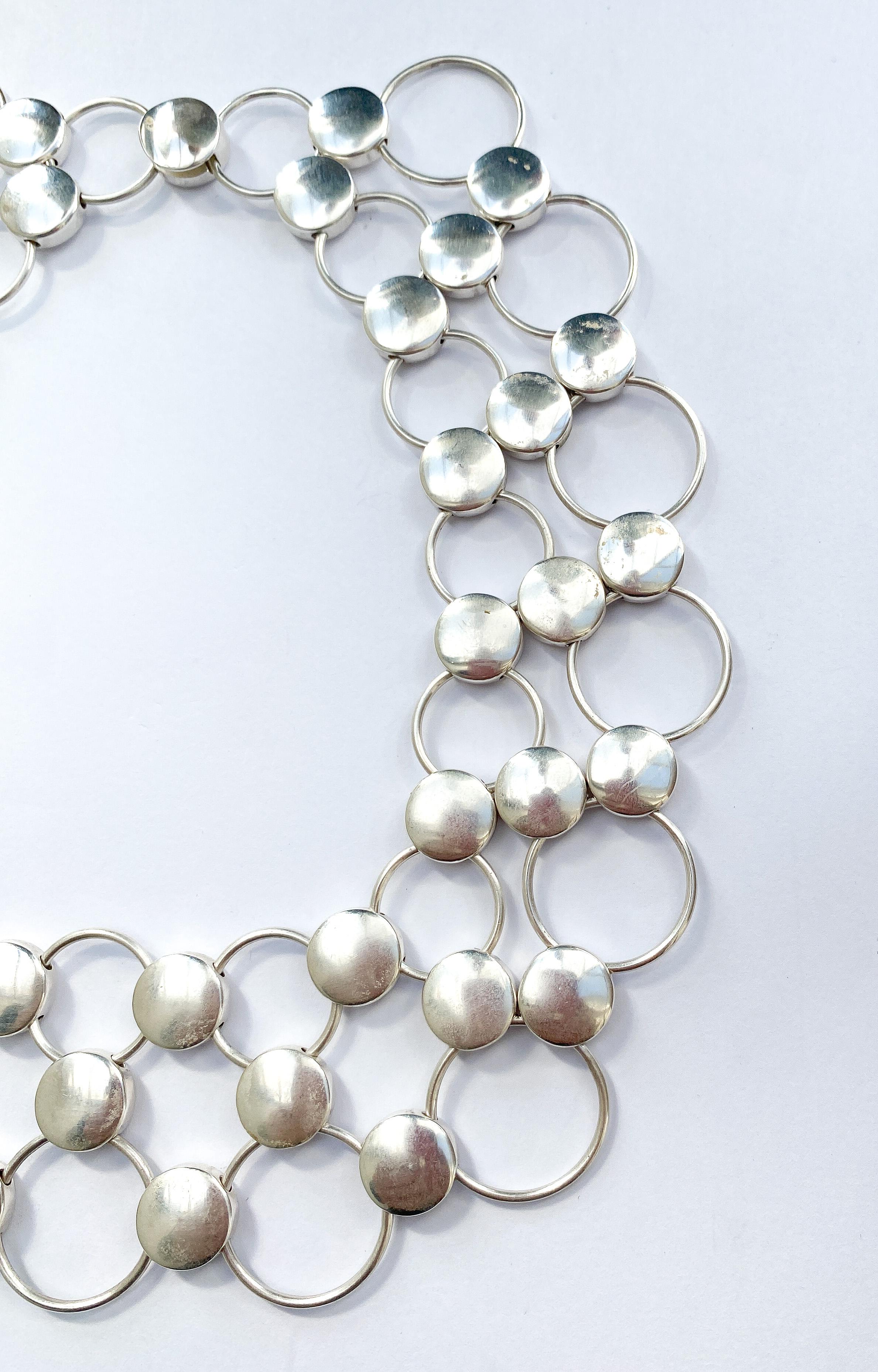 Donna A magnificent silver collar, Regitz Overgaard for Georg Jensen, Denmark, c1990s in vendita