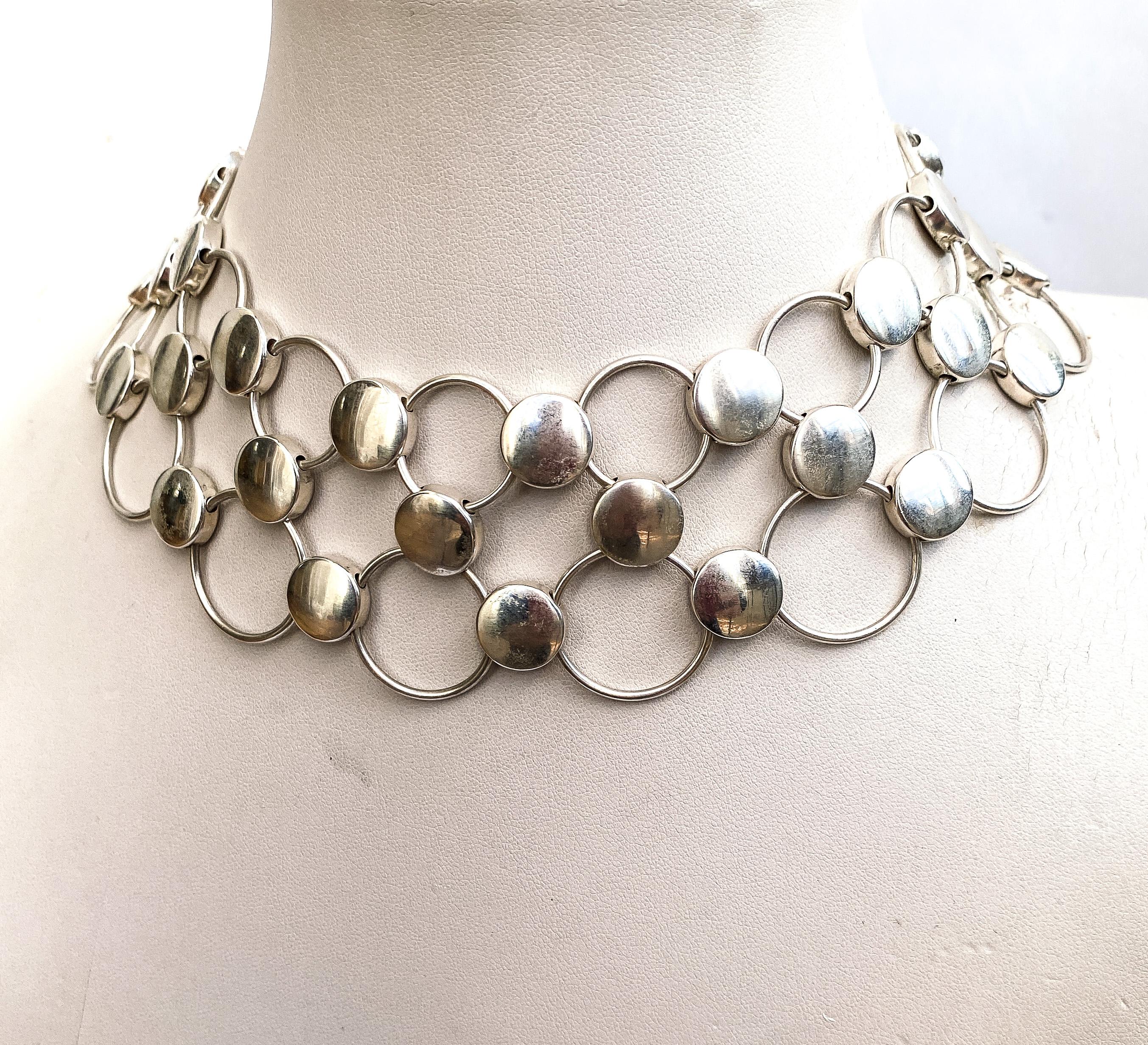 A magnificent silver collar, Regitz Overgaard for Georg Jensen, Denmark, c1990s in vendita 2