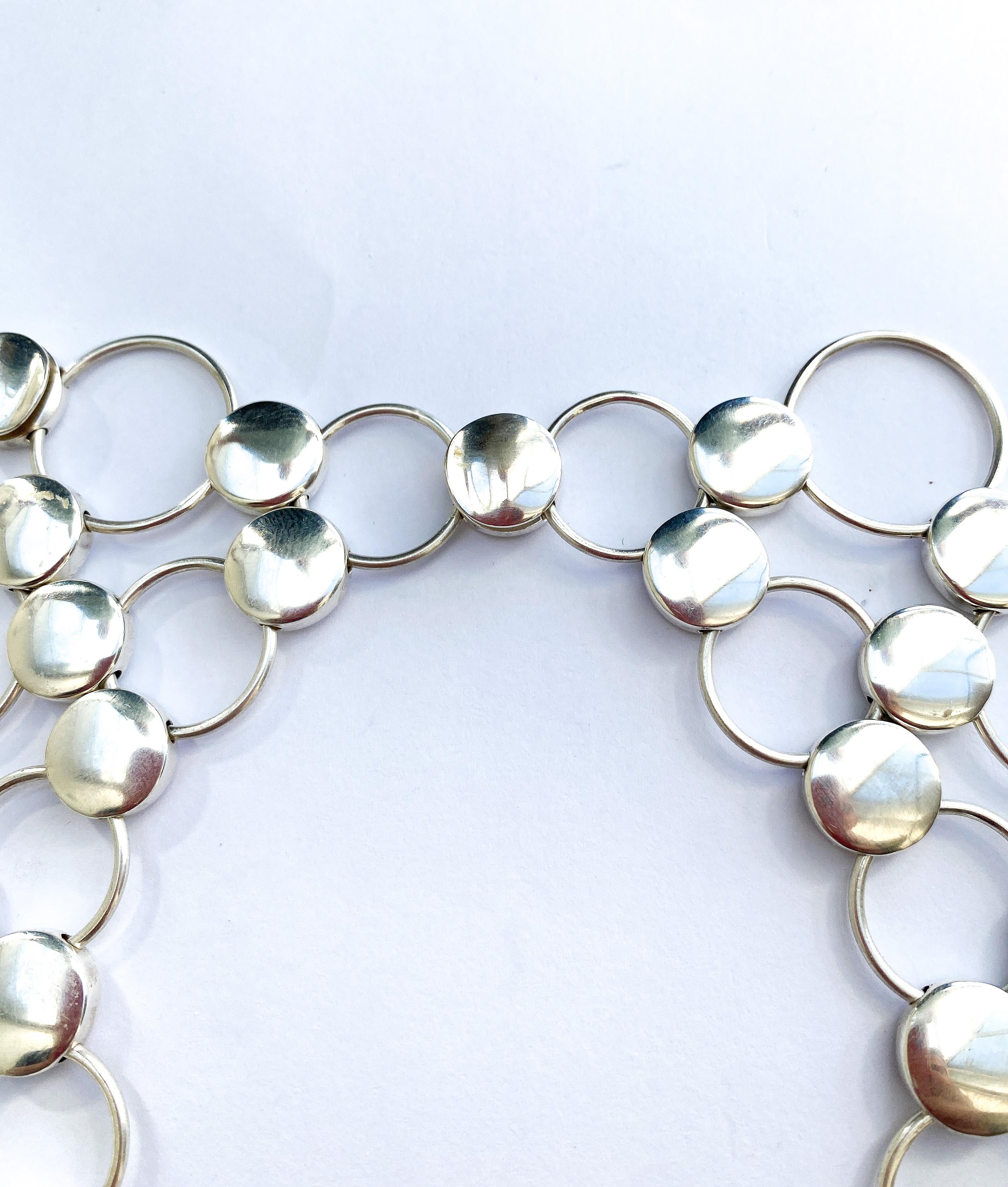 A magnificent silver collar, Regitz Overgaard for Georg Jensen, Denmark, c1990s in vendita 3