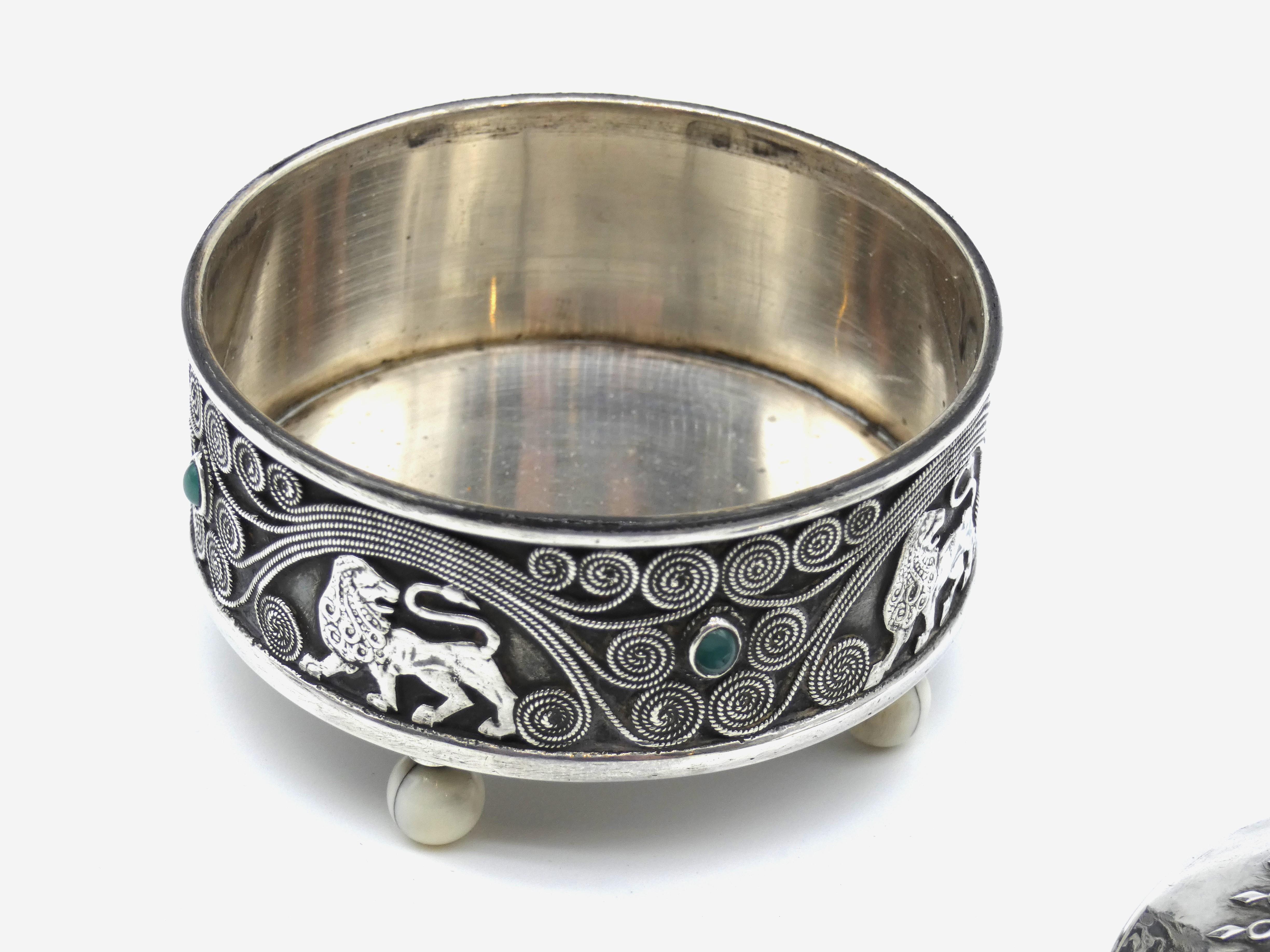 Hand-Carved A Magnificent Silver Spice Container, Bezalel Jerusalem circa 1915 For Sale