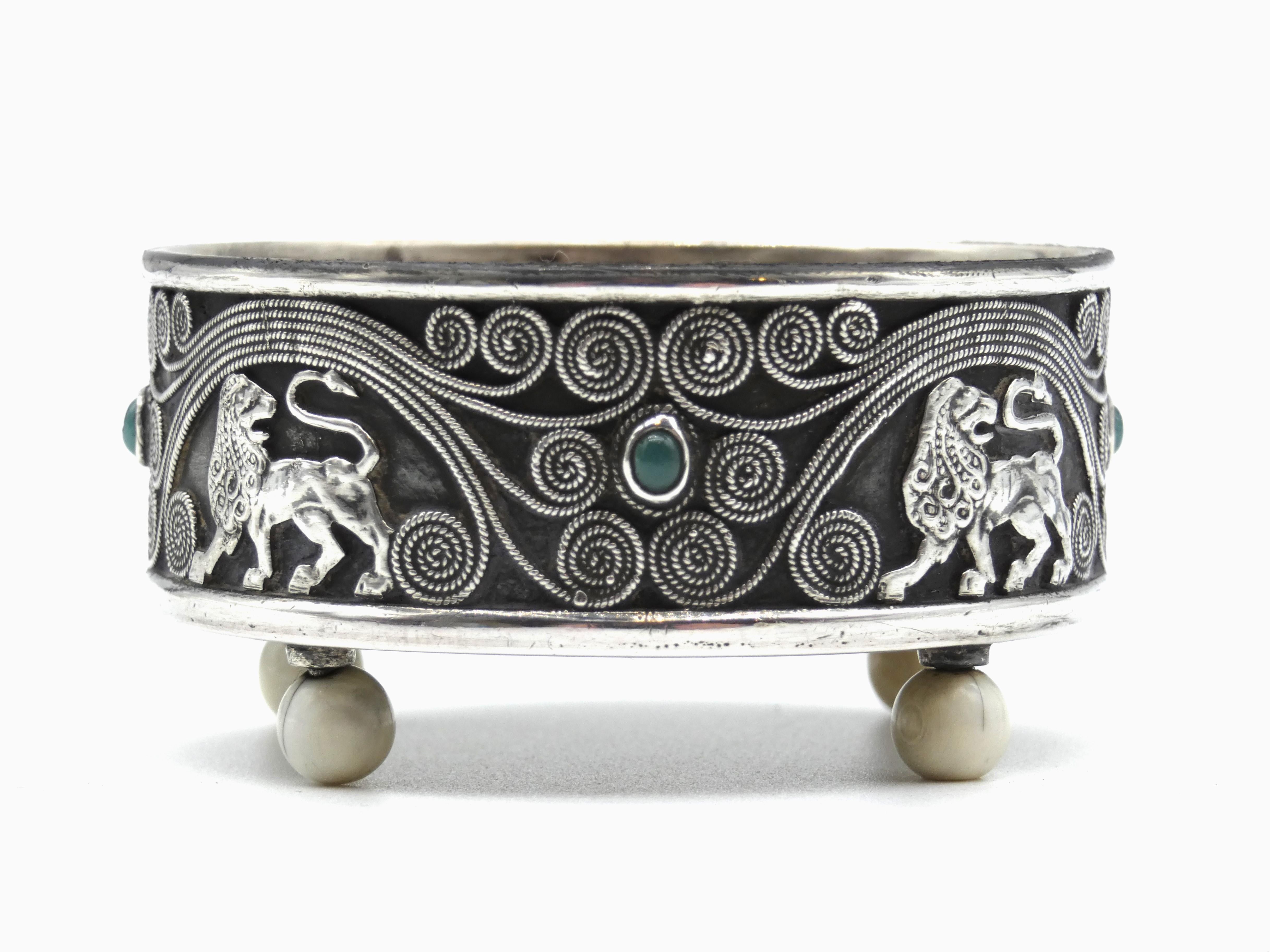 Early 20th Century A Magnificent Silver Spice Container, Bezalel Jerusalem circa 1915 For Sale