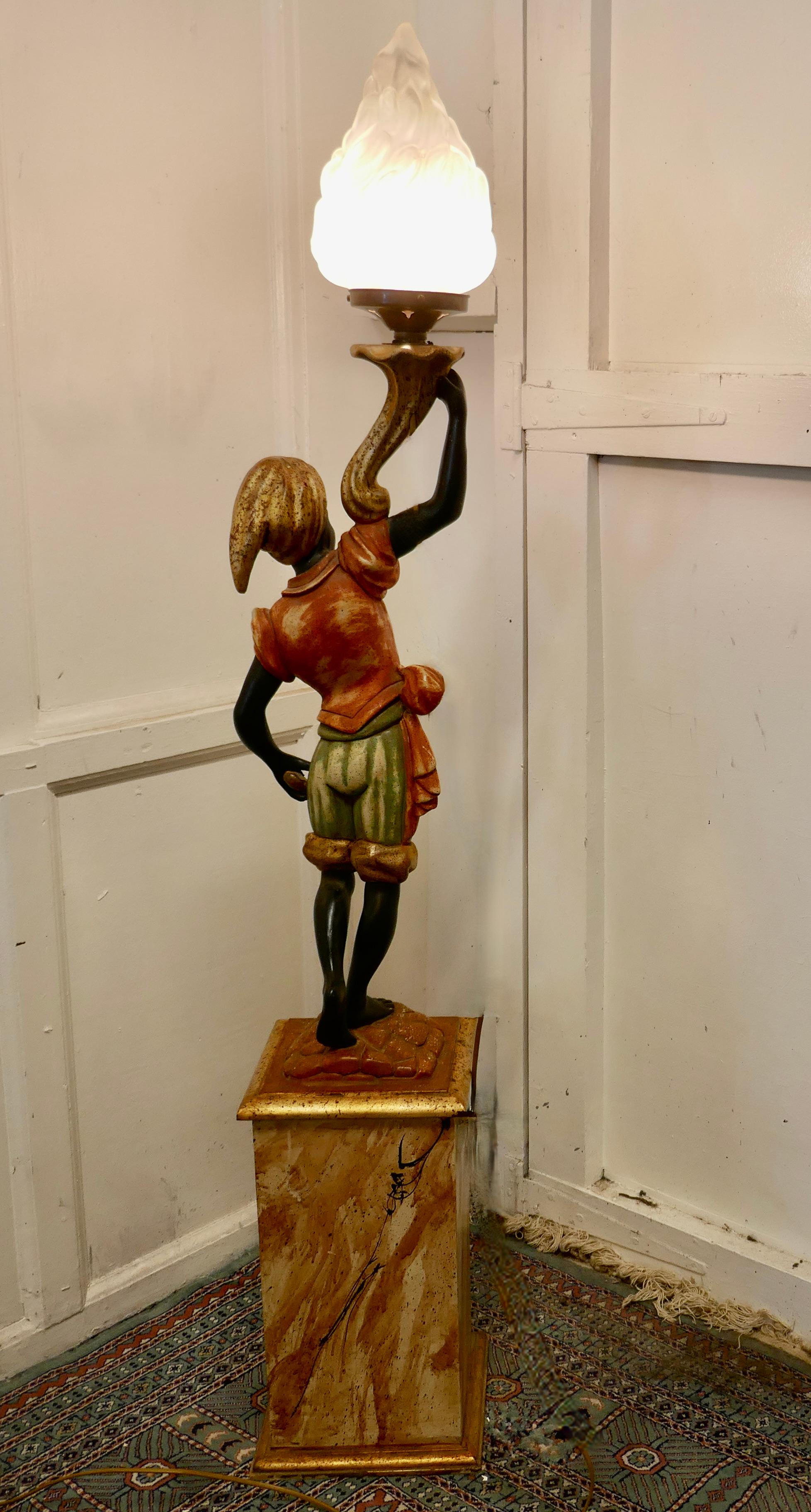 French Provincial Magnificent Venetian Figural Floor Lamp For Sale