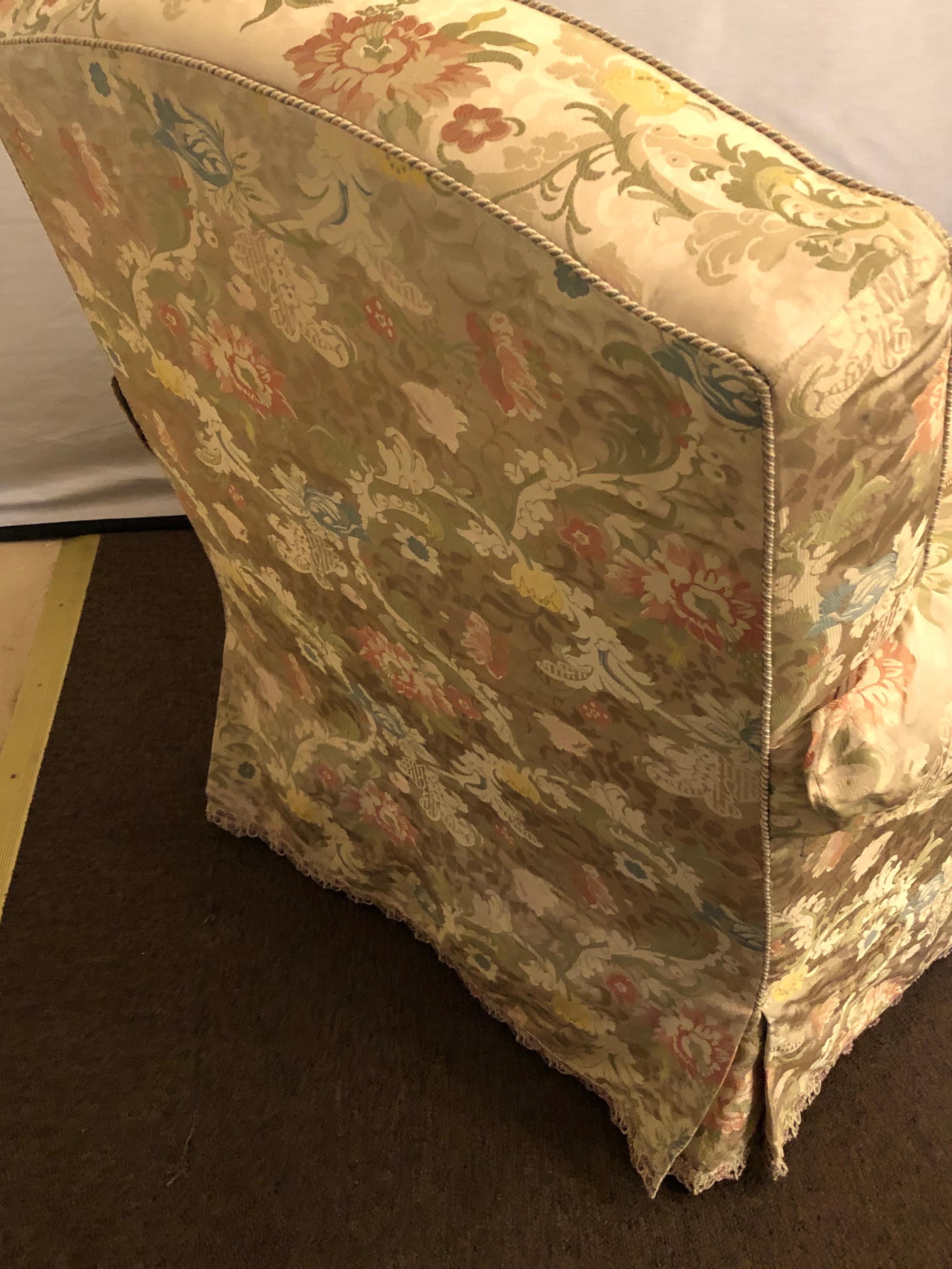 Magnificently Upholstered Overstuffed Armchair on Casters by O Henry House 2