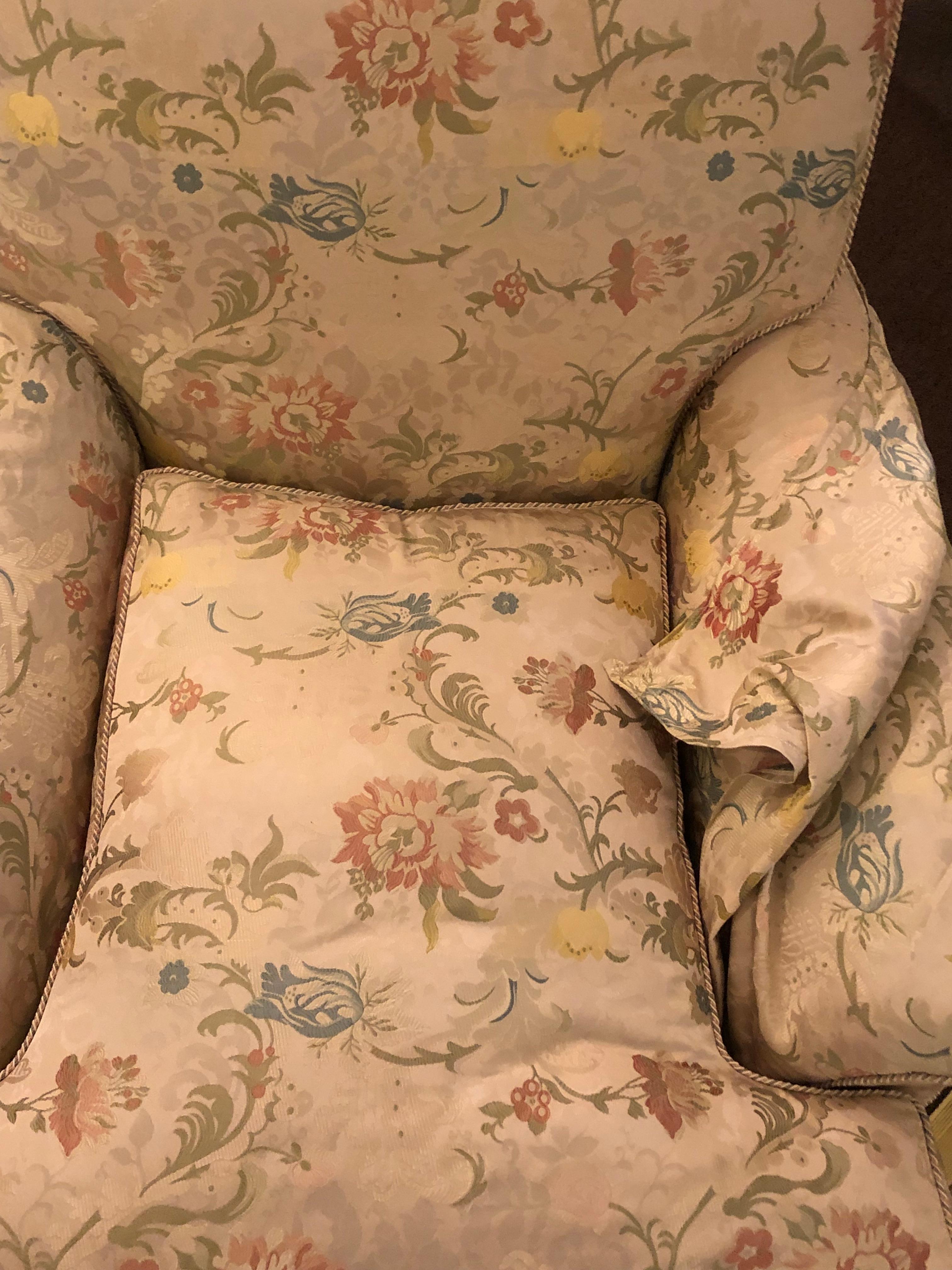 American Magnificently Upholstered Overstuffed Armchair on Casters by O Henry House
