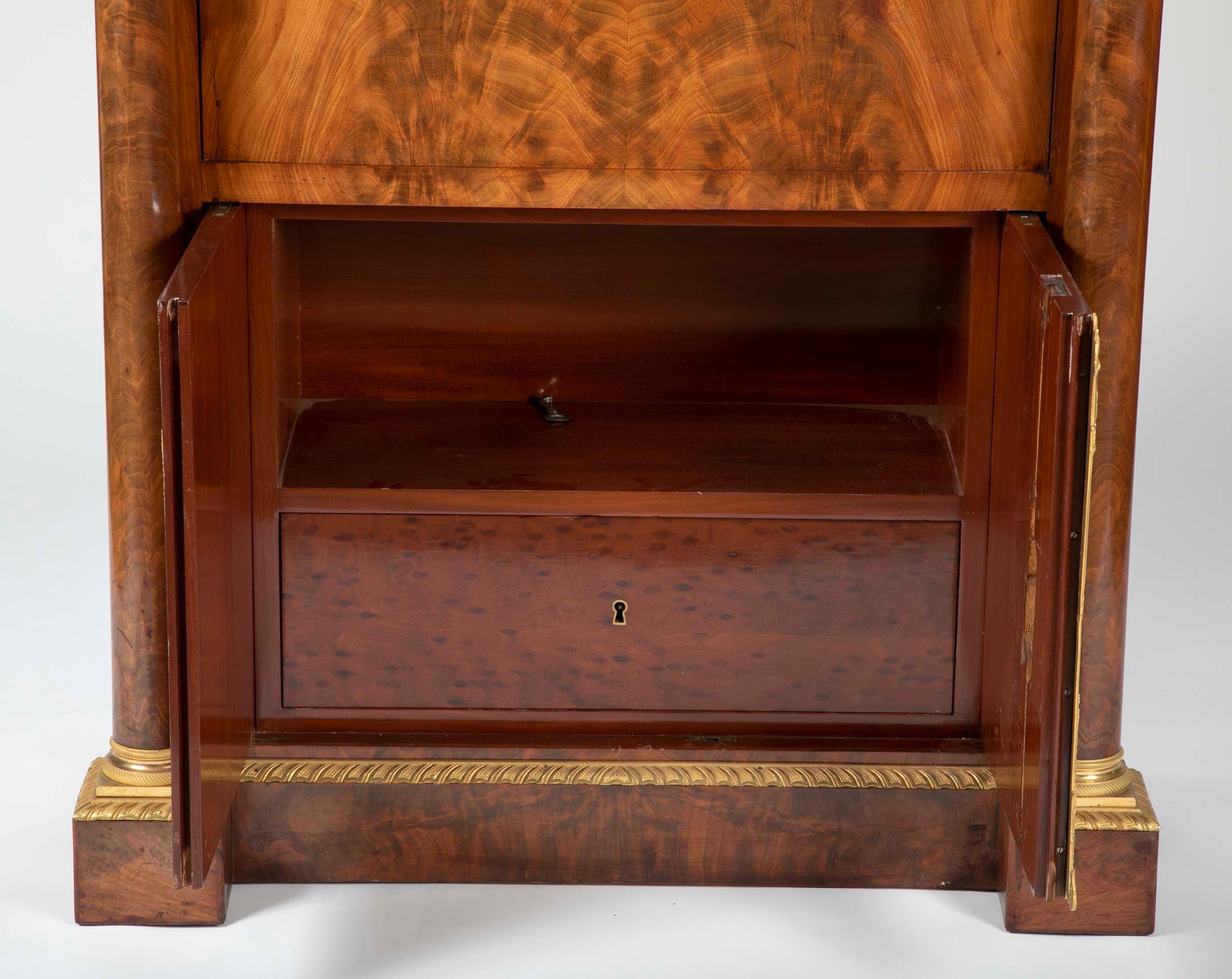 Mahogany and Gilt Ormalou Secretaire Abattant Strongly Attributed to S. Jamar  8
