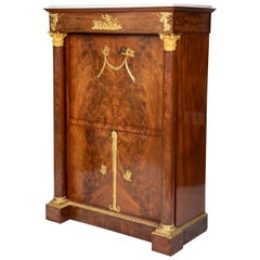 Mahogany and Gilt Ormalou Secretaire Abattant Strongly Attributed to S. Jamar 