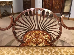 Mahogany and Marquetry Inlaid Edwardian Period Settee