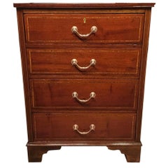 Antique Mahogany and Satinwood Banded Edwardian Period Chest of Drawers
