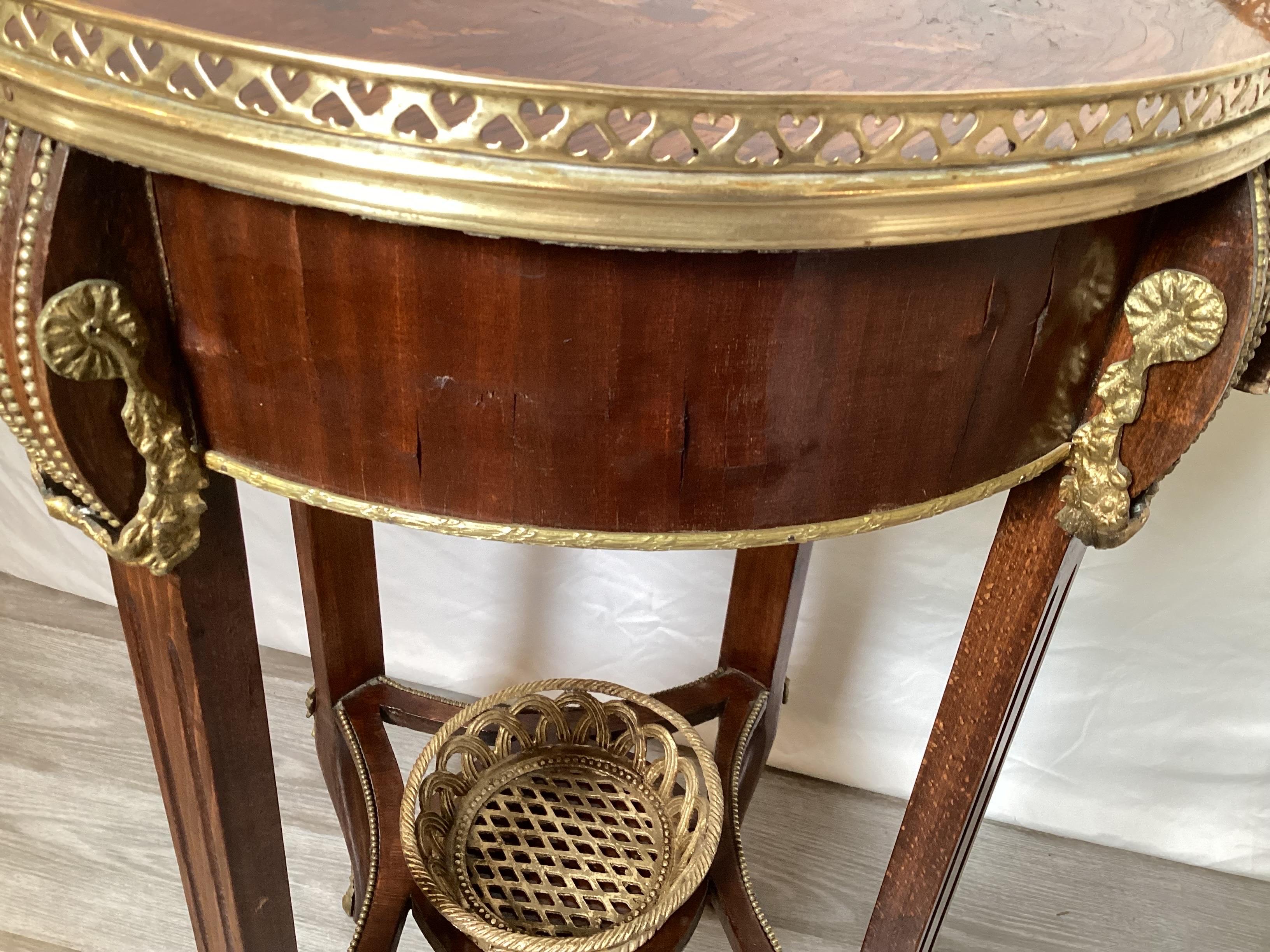 Mahogany and Tulip Wood Inlaid Gilt Mounted Gallery Table 2