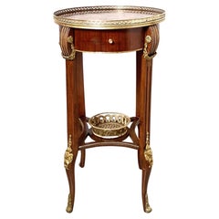 Mahogany and Tulip Wood Inlaid Gilt Mounted Gallery Table