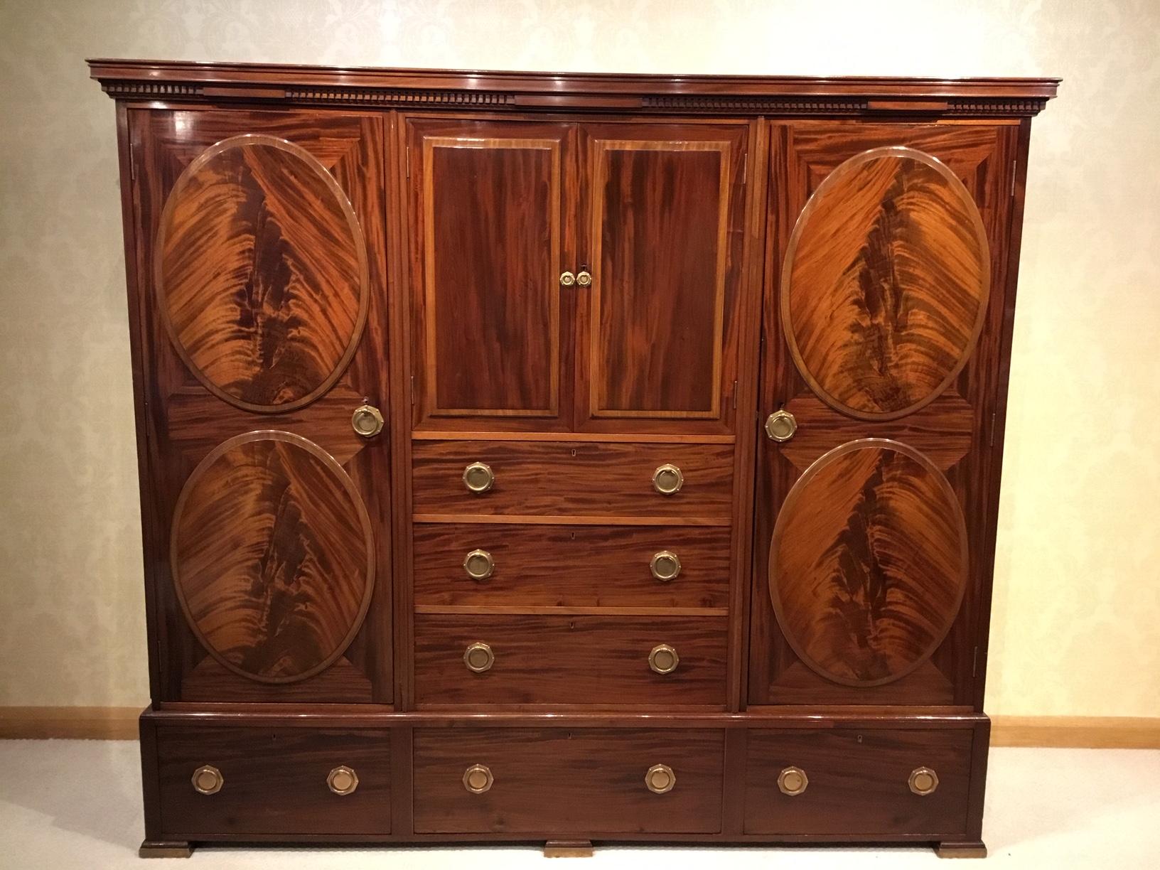 Mahogany Arts & Crafts Period Antique Wardrobe by Morris & Co For Sale 6