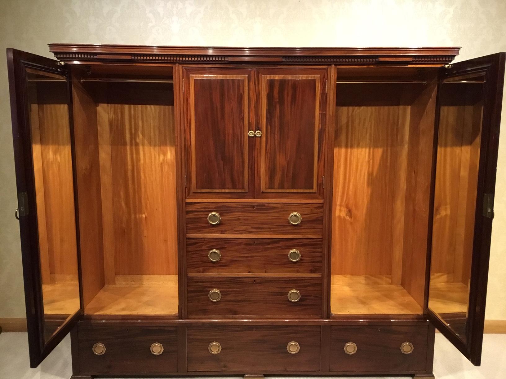 Early 20th Century Mahogany Arts & Crafts Period Antique Wardrobe by Morris & Co For Sale