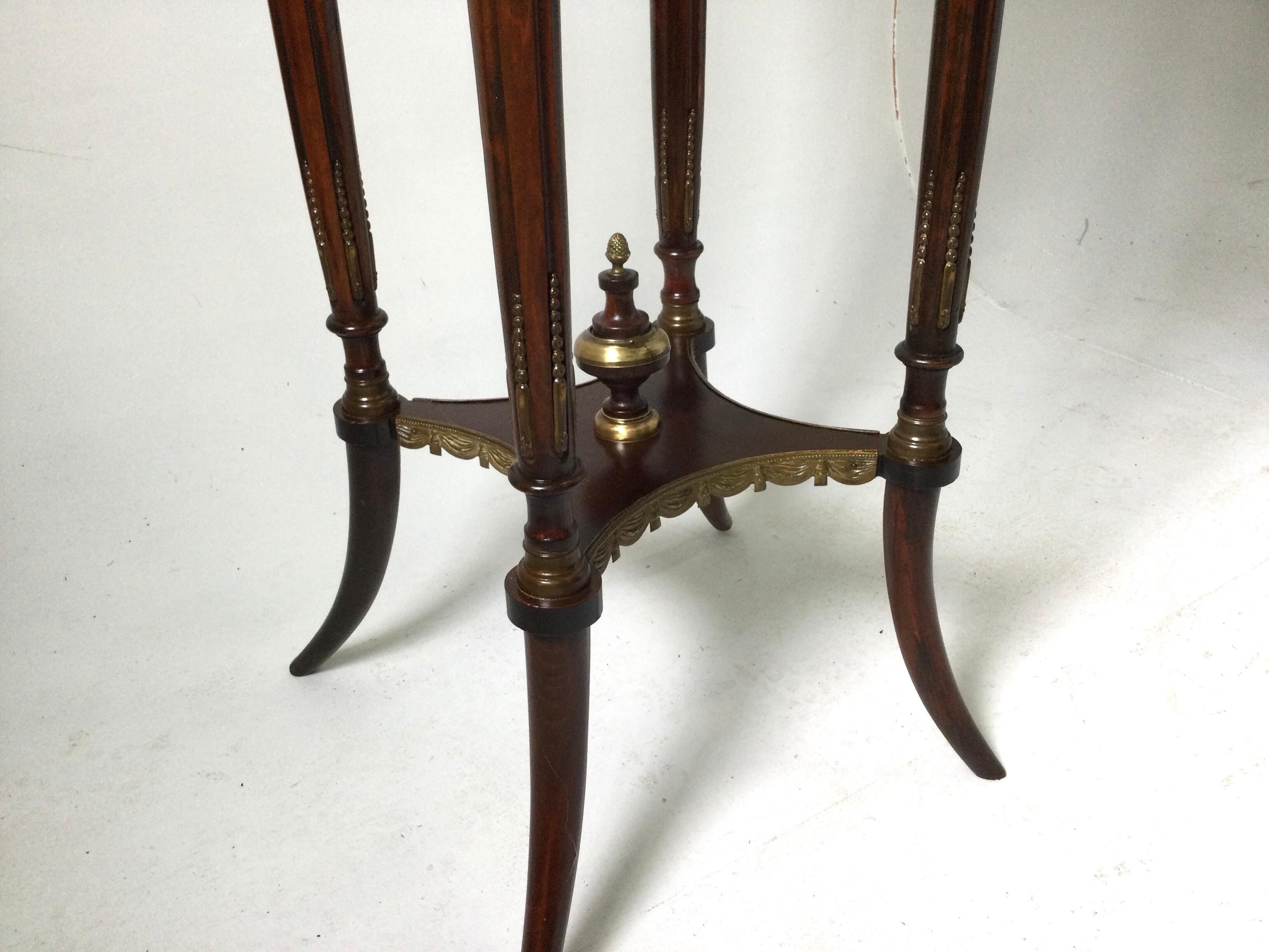 Mahogany Bronze Mounted Tall Table Stand Louis XVI Style For Sale 2