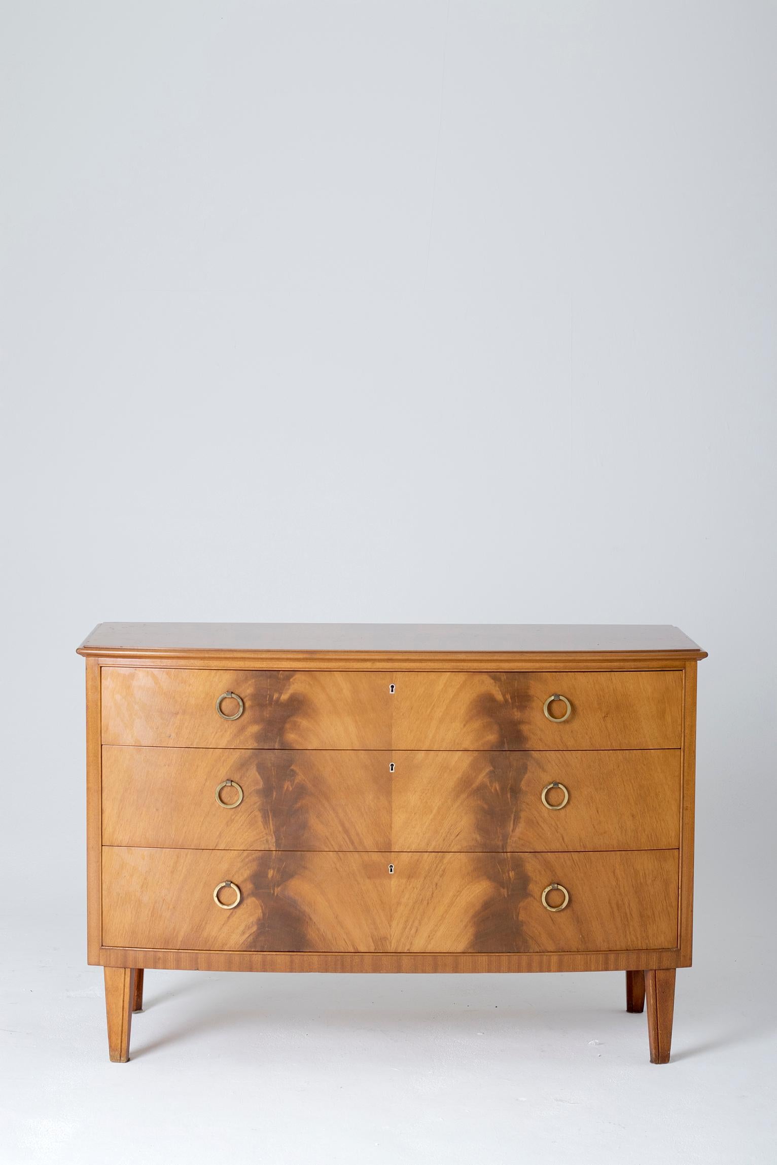 Mid-Century Modern Mahogany Chest of Drawers by J. O. Carlssons