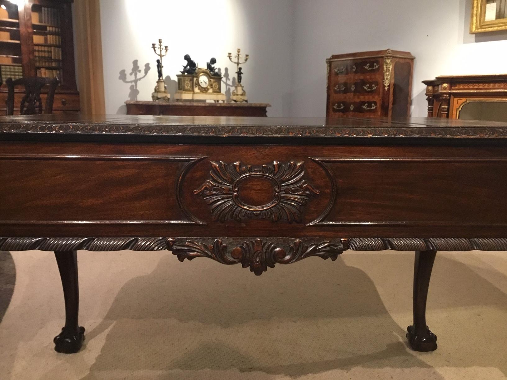 Mahogany Chippendale Revival Writing Table by Maple & Co of London circa 1900 7