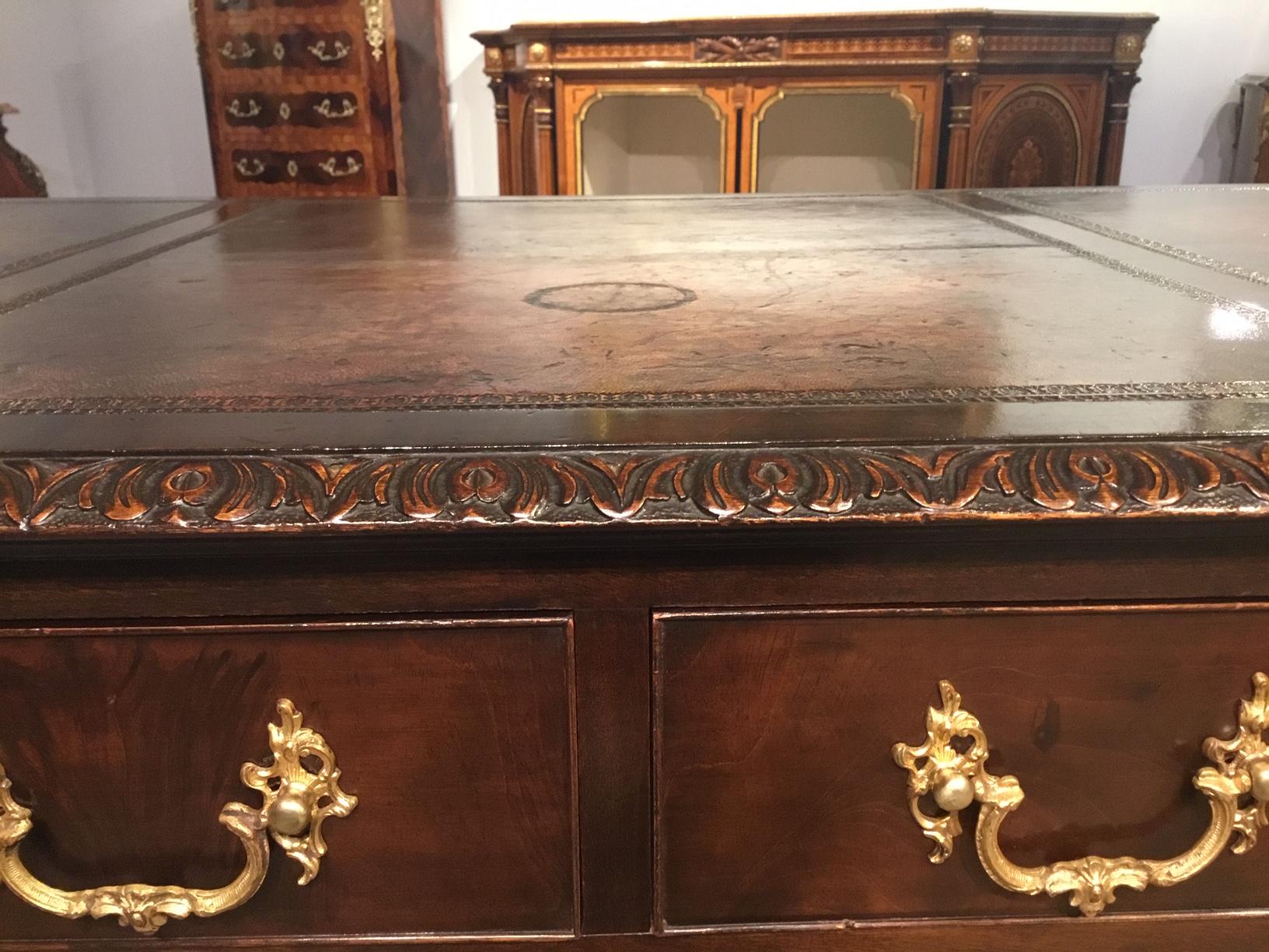 Mahogany Chippendale Revival Writing Table by Maple & Co of London circa 1900 9