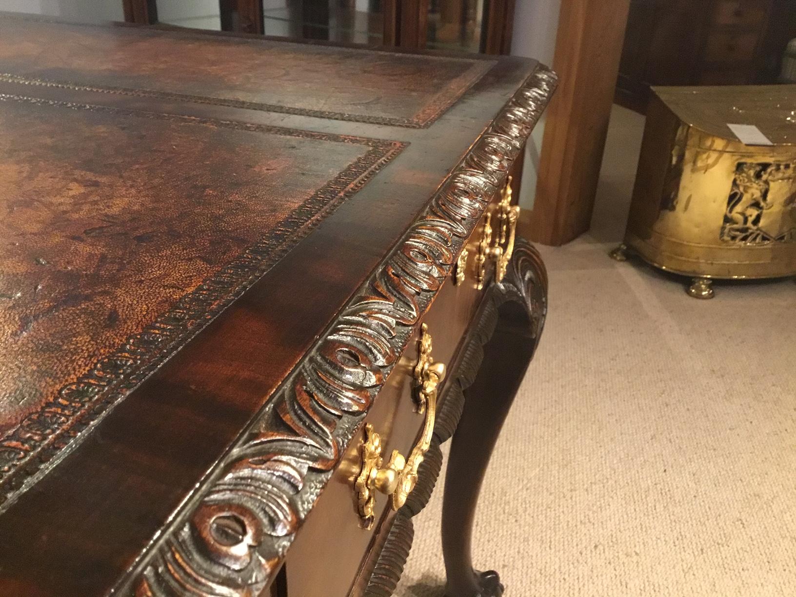 Mahogany Chippendale Revival Writing Table by Maple & Co of London circa 1900 10