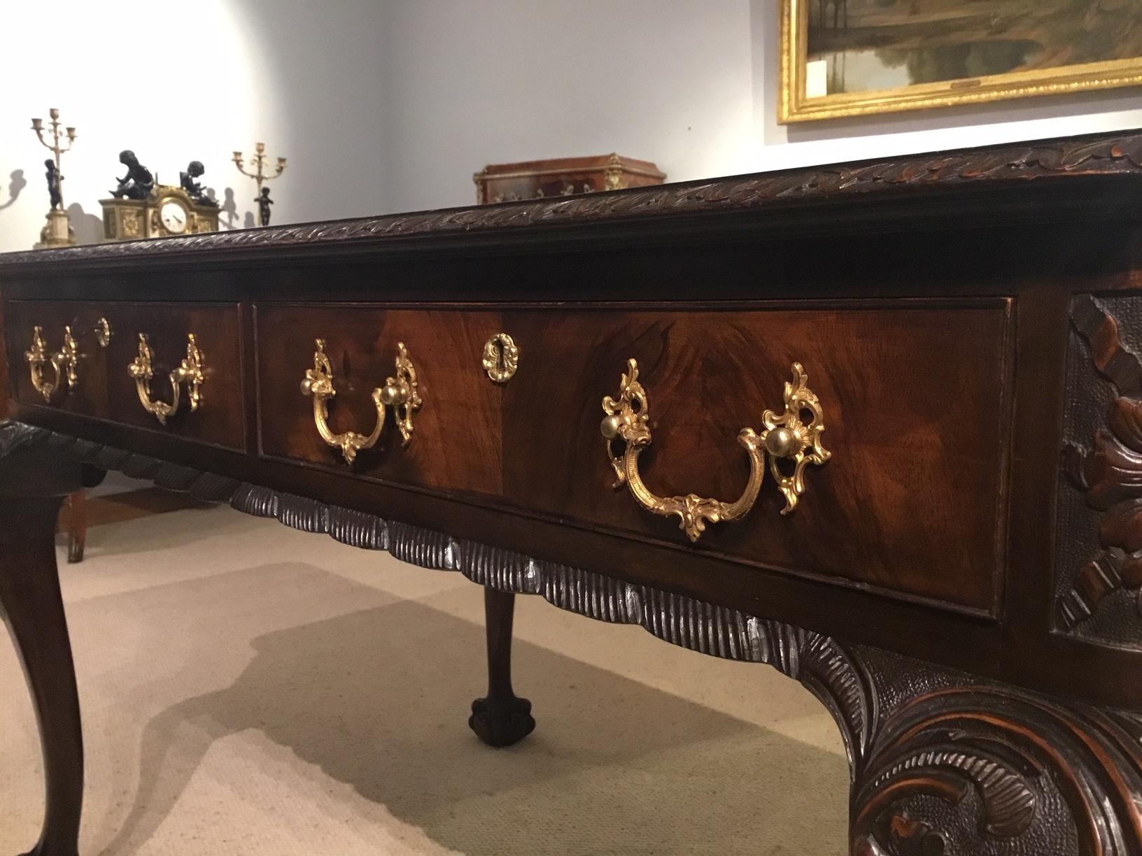 Mahogany Chippendale Revival Writing Table by Maple & Co of London circa 1900 4