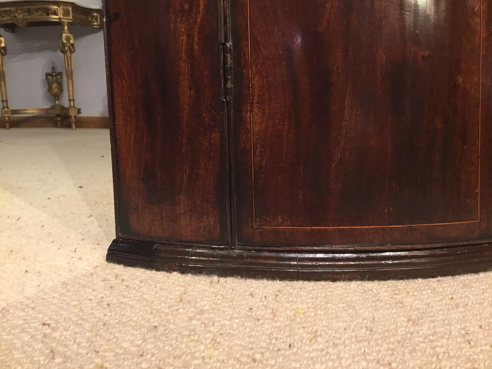 Mahogany George III Period Bow Front Corner Cupboard For Sale 3