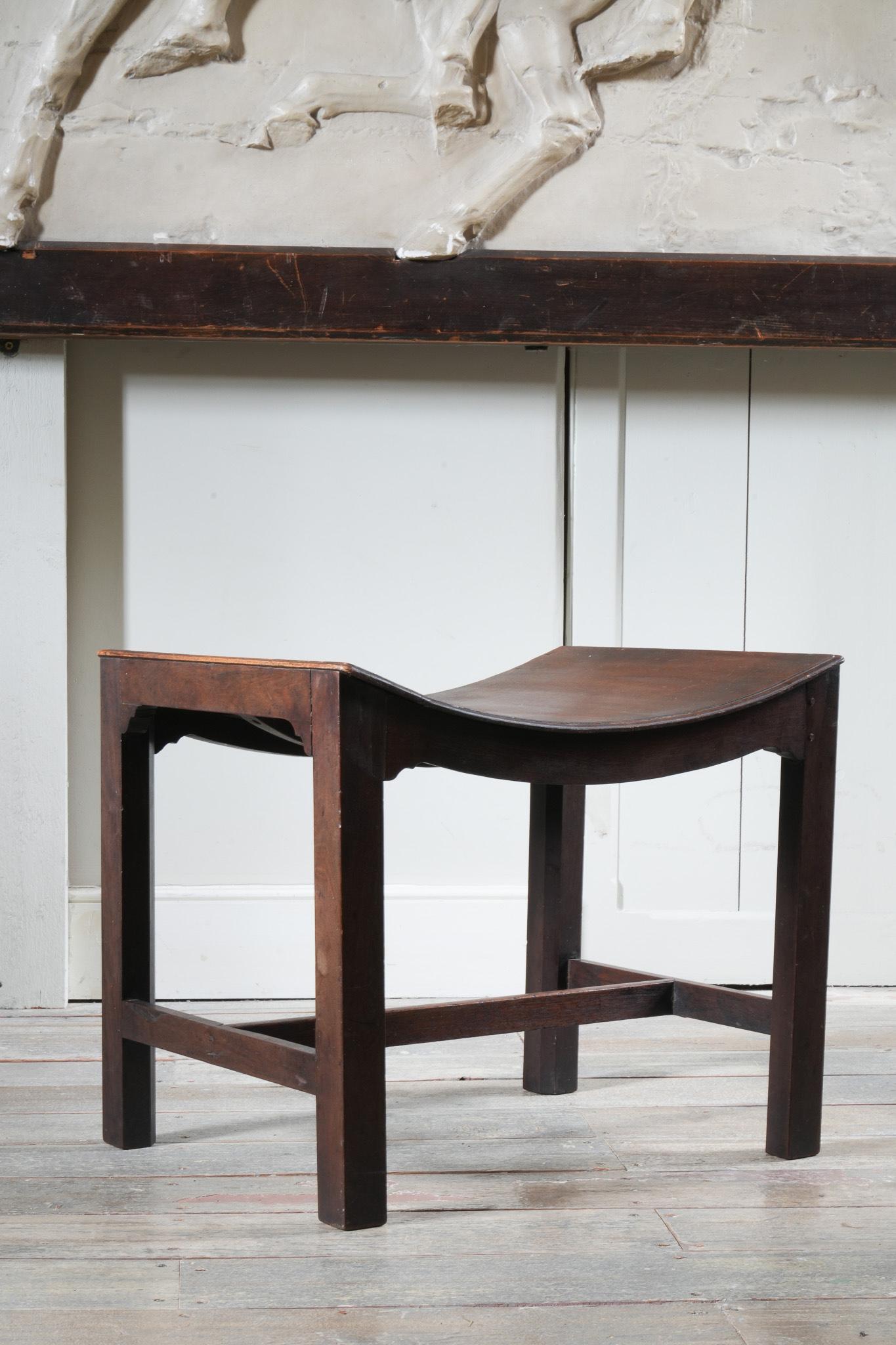 English A mahogany George III Stool For Sale