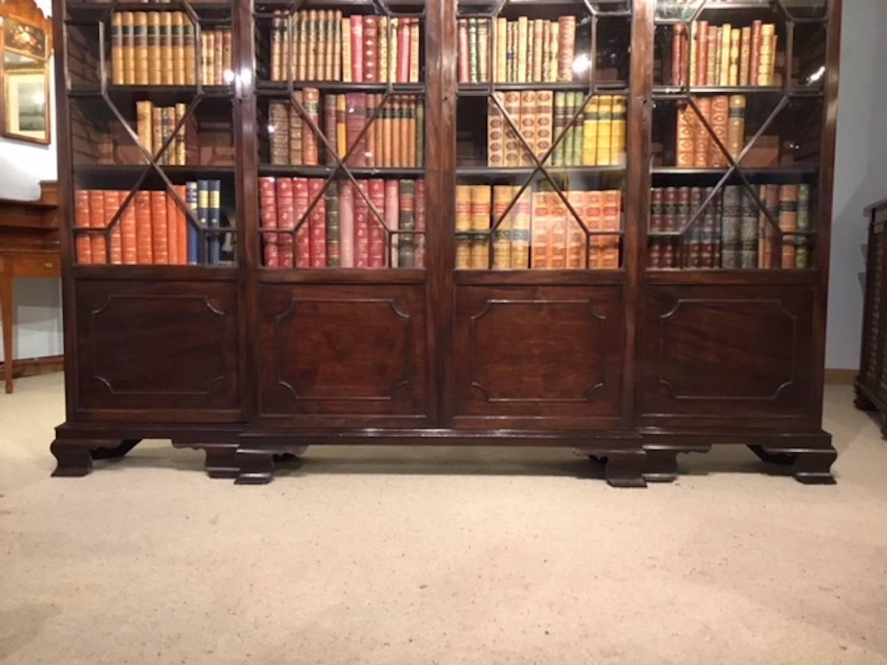 Mahogany George III Style Breakfront Bookcase 3