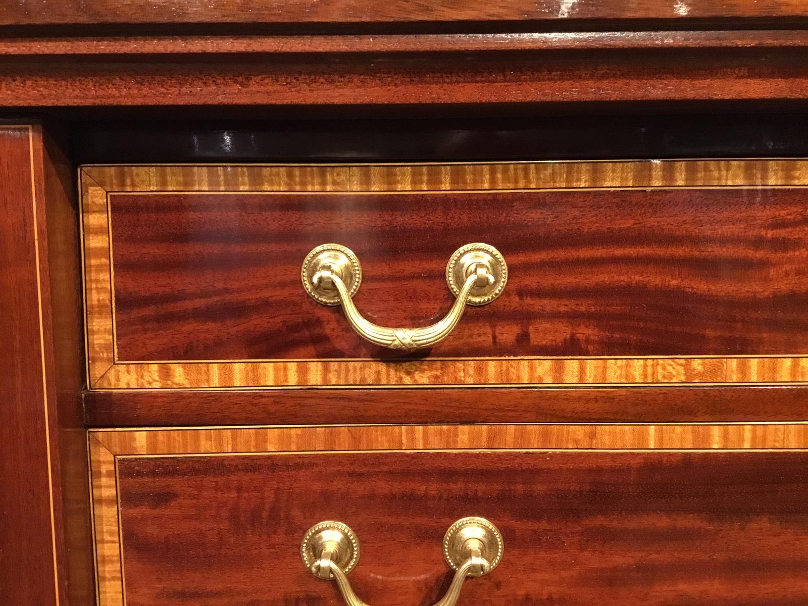 Early 20th Century Mahogany Inlaid  Edwardian Period Antique Wellington Chest For Sale