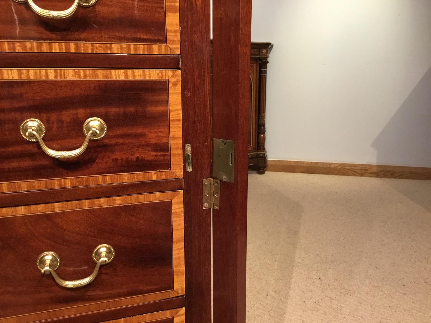 Mahogany Inlaid  Edwardian Period Antique Wellington Chest For Sale 3