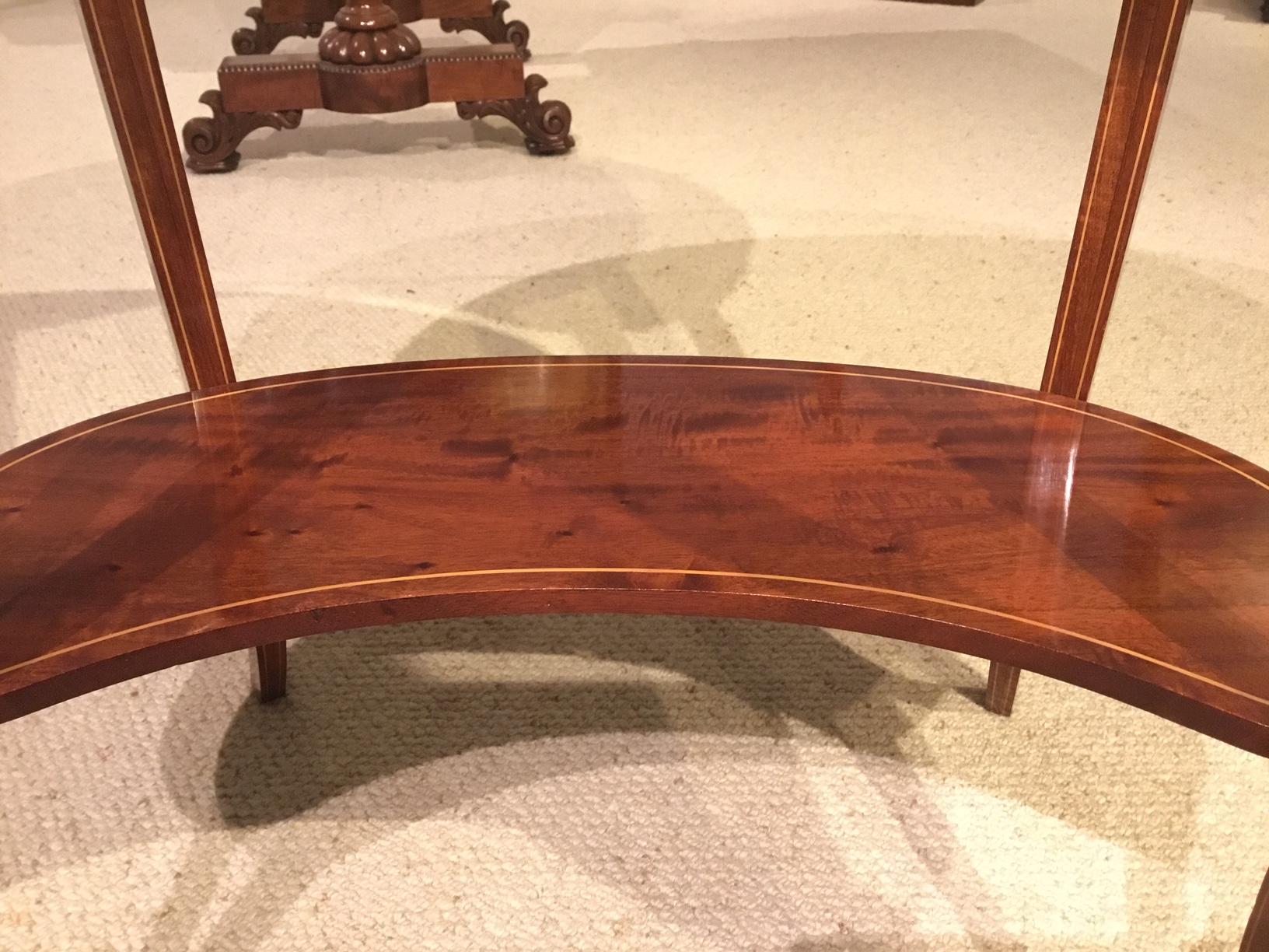 Mahogany Inlaid Edwardian Period Kidney Shaped Occasional Table For Sale 3
