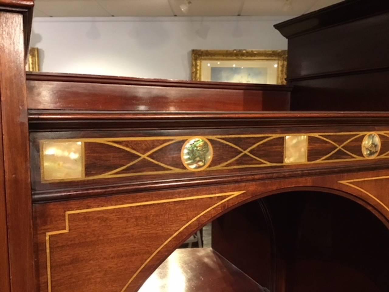 Mahogany Inlaid Shapland & Petter Display Cabinet In Excellent Condition In Darwen, GB
