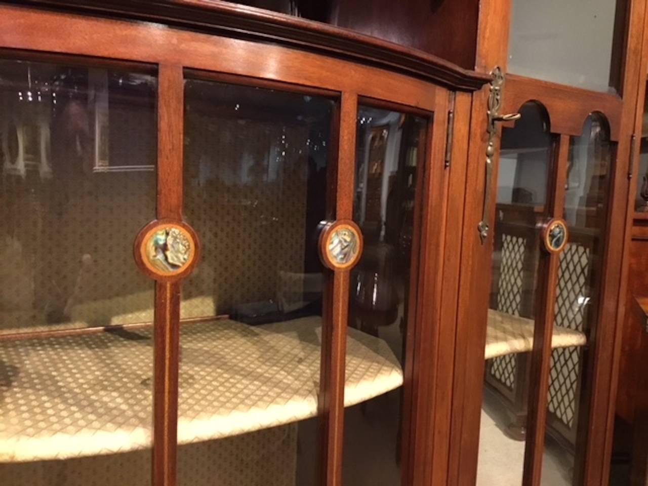 Early 20th Century Mahogany Inlaid Shapland & Petter Display Cabinet