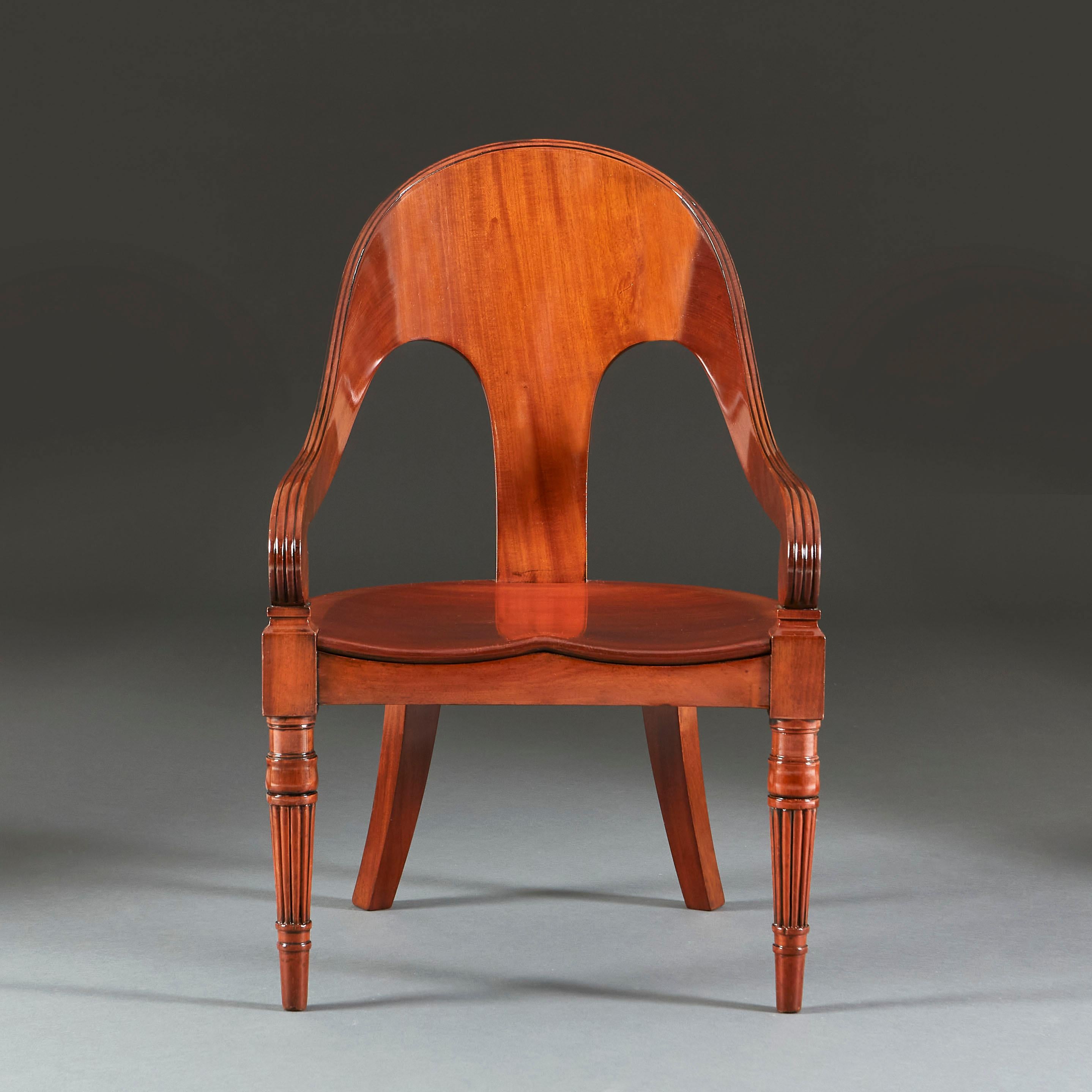 English Mahogany Klismos Chair