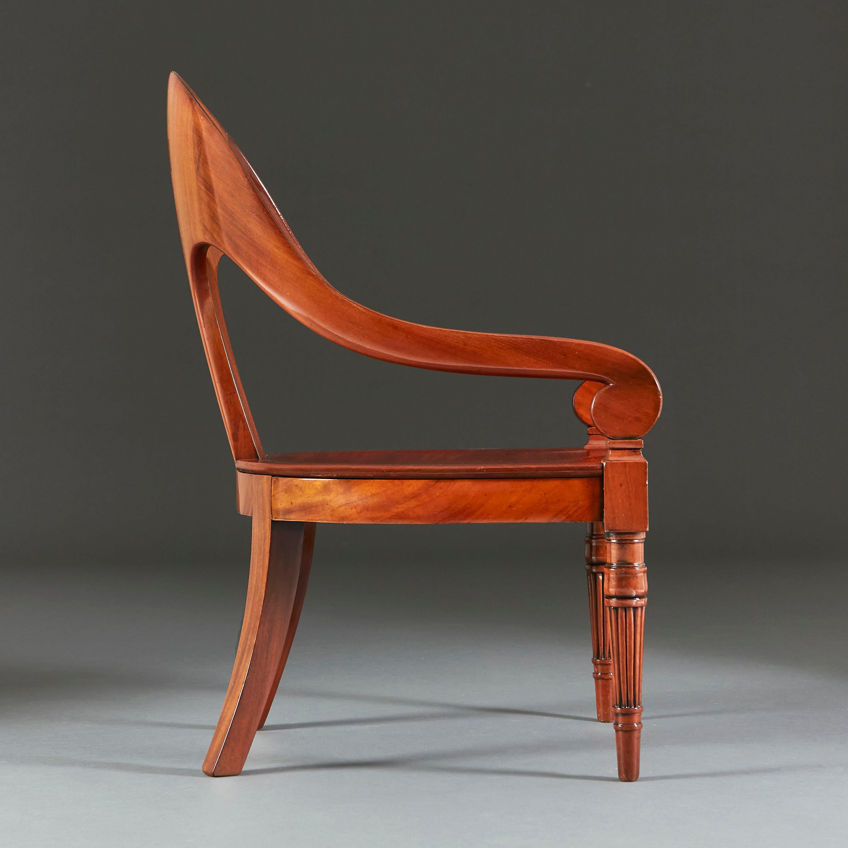 19th Century Mahogany Klismos Chair