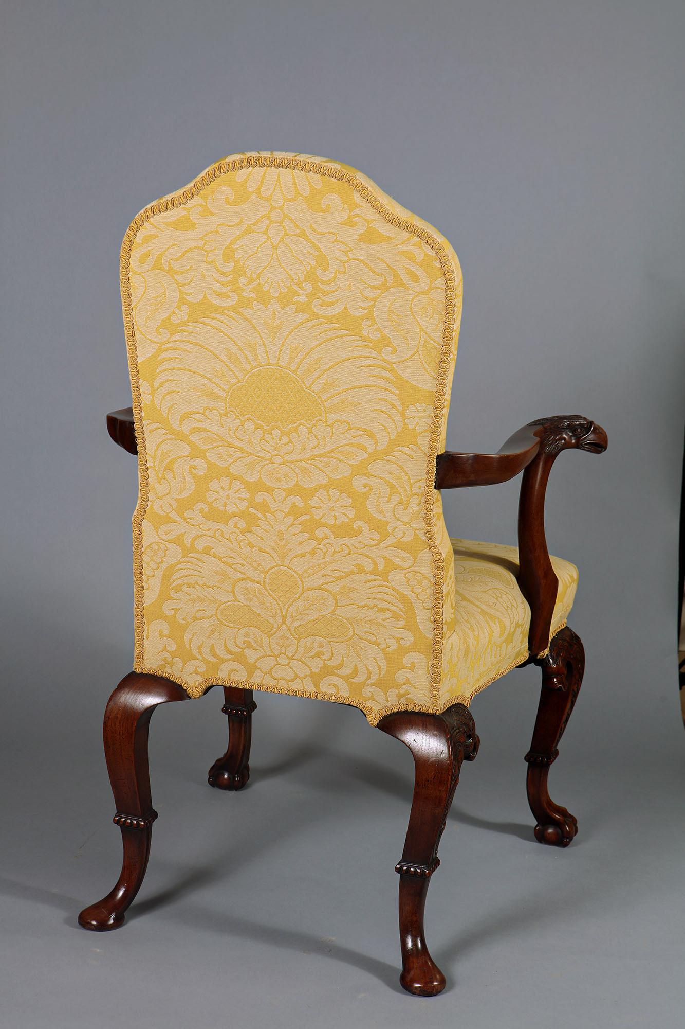 Mahogany Open Armchair, George I Style For Sale 3
