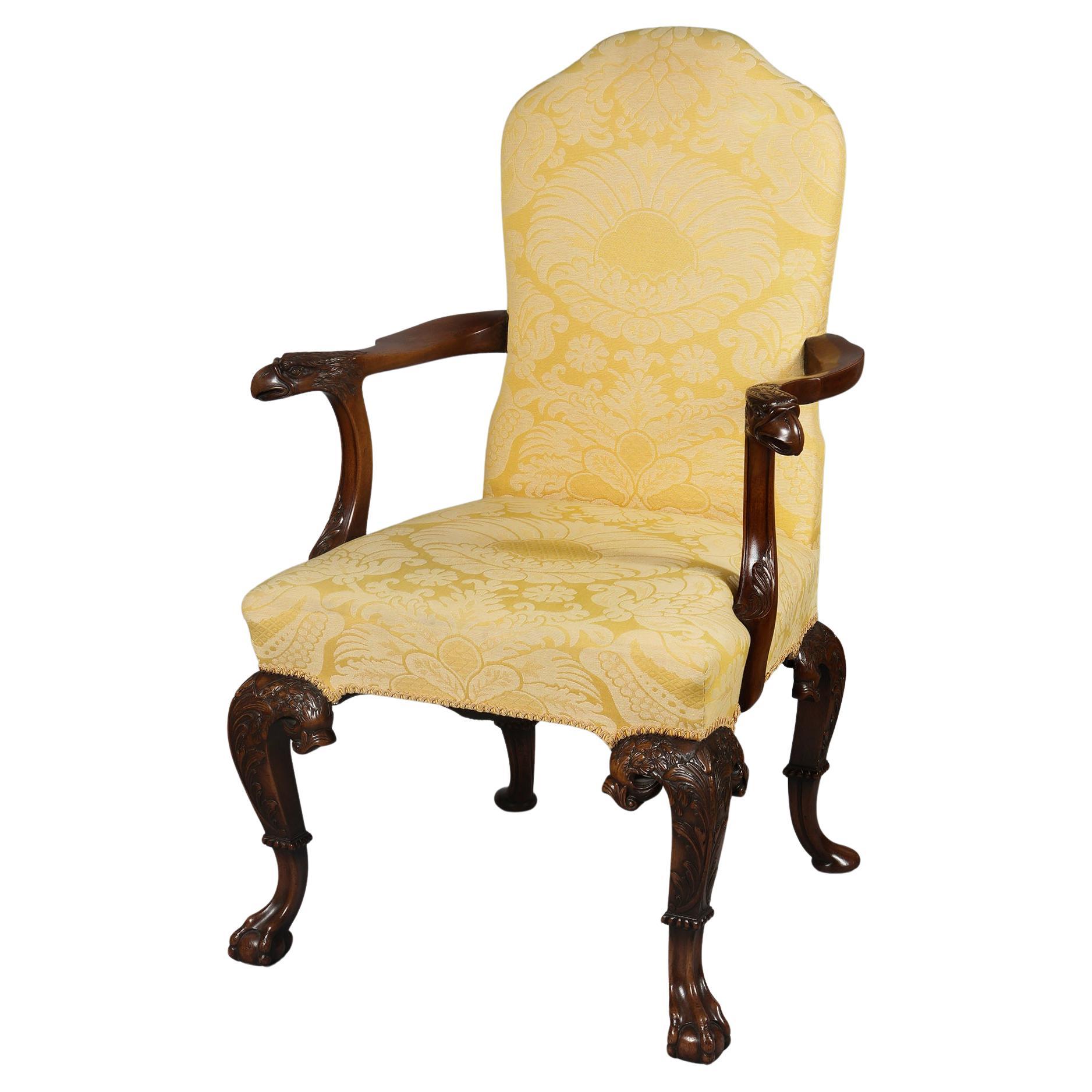 Mahogany Open Armchair, George I Style For Sale