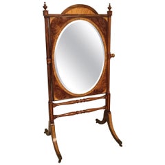 Mahogany Regency Period Cheval Dressing Mirror