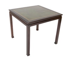 Mahogany Tooled Leather Top Games Table