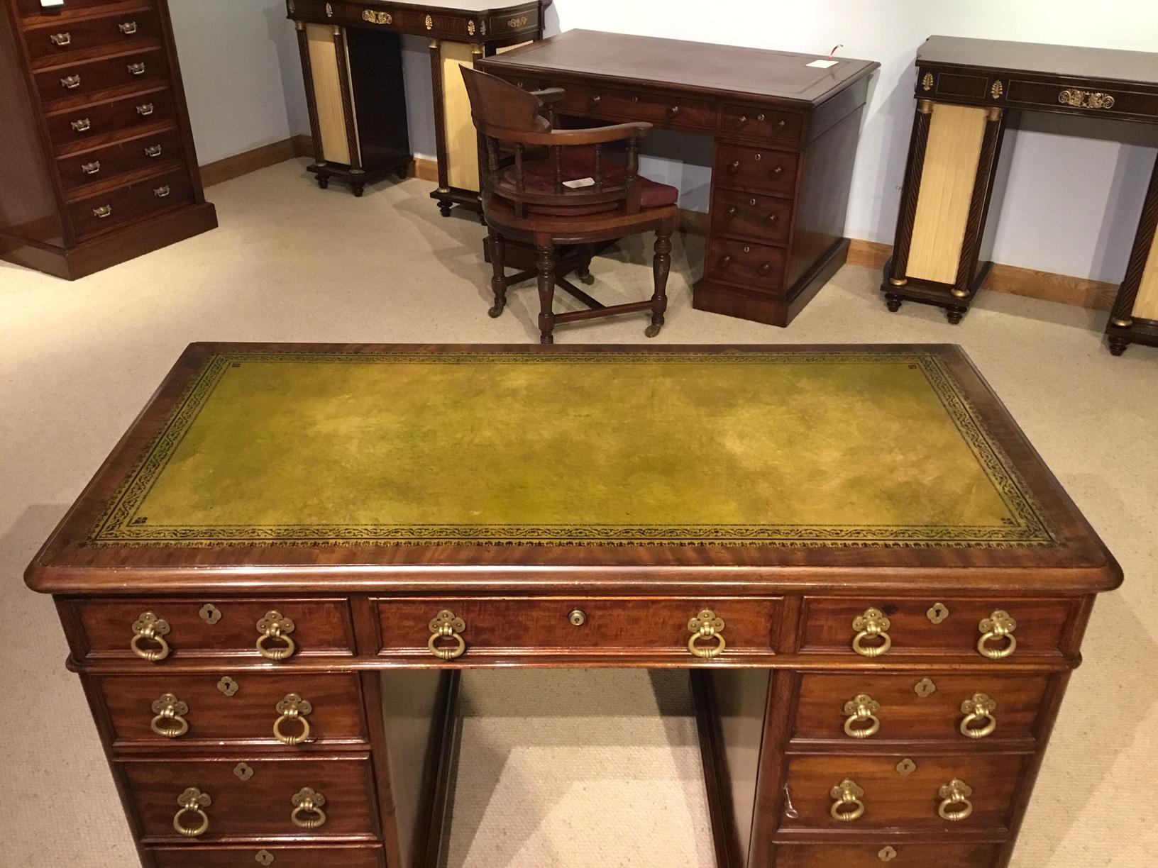 Mahogany Victorian Period Antique Writing Desk At 1stdibs