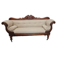 Vintage Mahogany Victorian Show Framed Sofa
