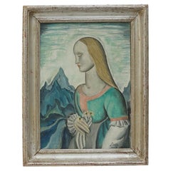 'A Maiden in the Mountain' an Art Deco Portrait by Guiseppe Liello