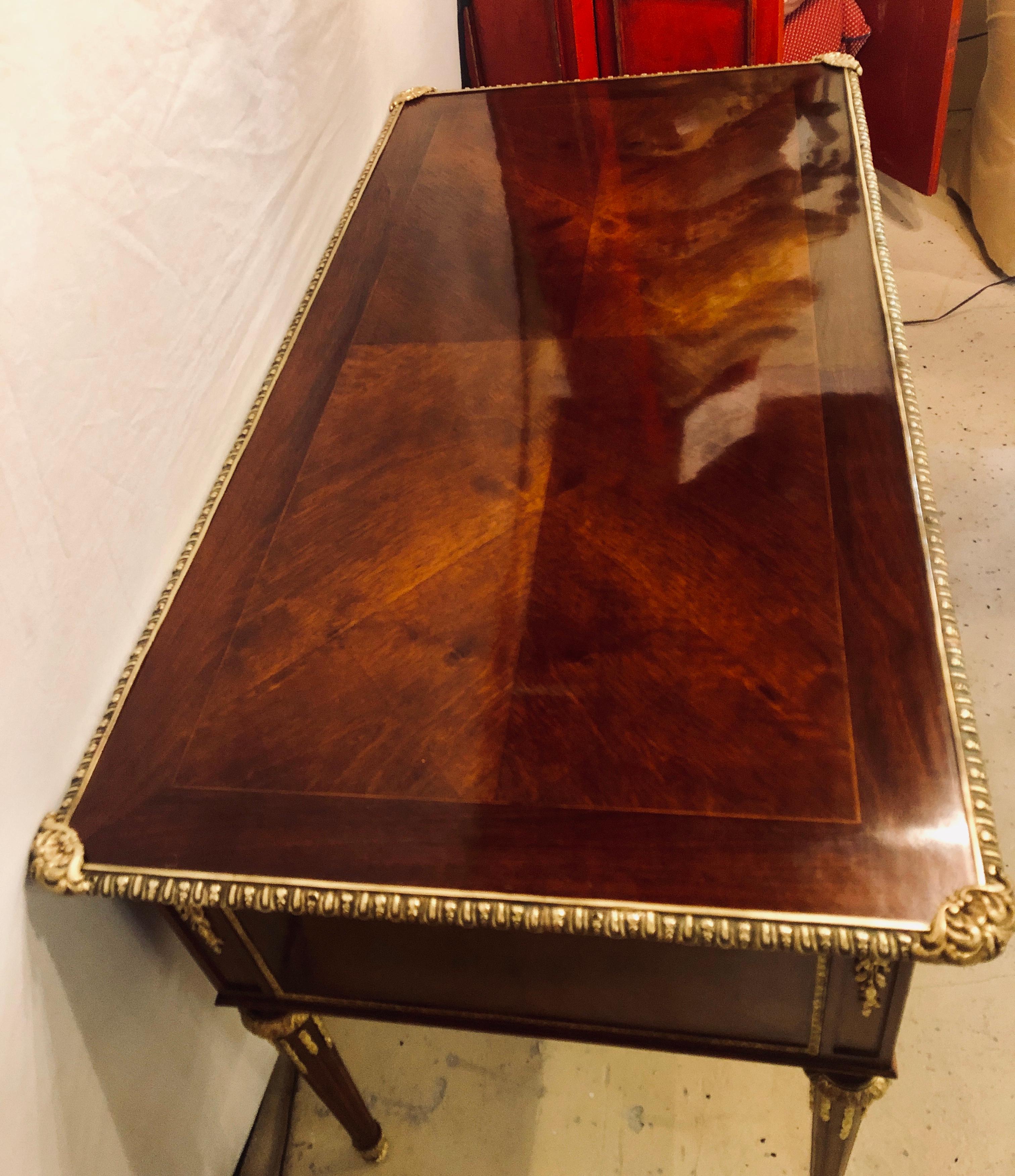 20th Century Louis XVI Style Writing Desk with Bronze Mounts