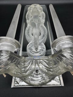 A Maison Lalique 1950tys Glass Sconces.