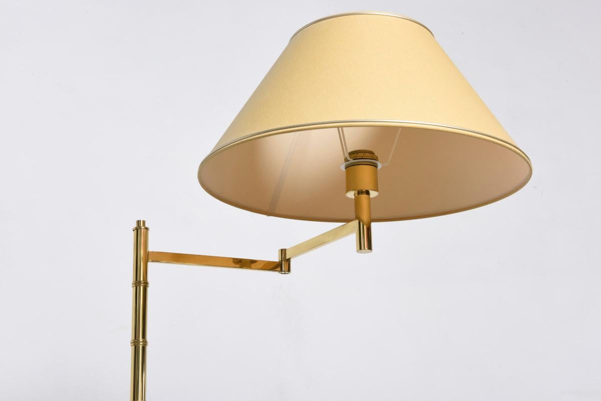 Mid-Century Modern A Maison Meilleur Gilded Bronze Faux Bamboo Swing-Arm Lamp, 1970s