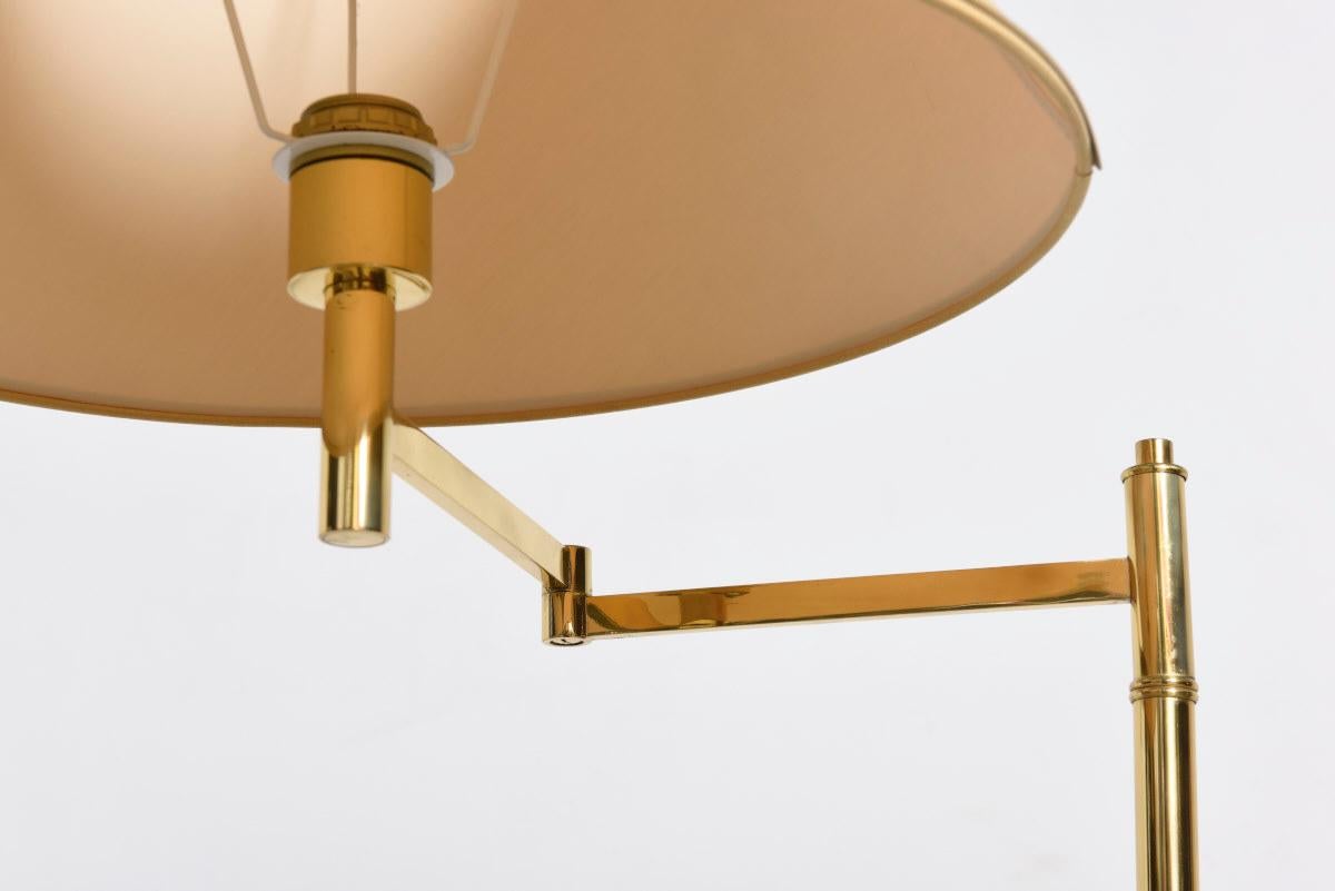 Hand-Crafted A Maison Meilleur Gilded Bronze Faux Bamboo Swing-Arm Lamp, 1970s