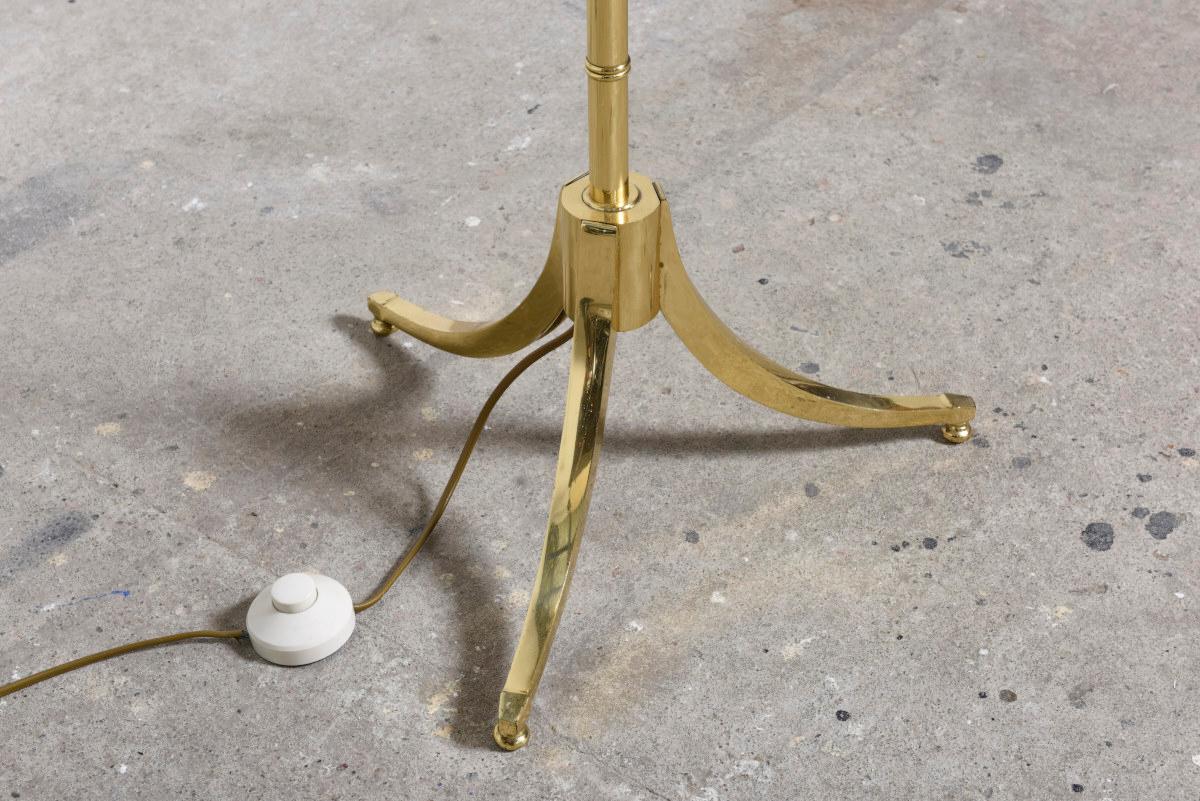 A Maison Meilleur Gilded Bronze Faux Bamboo Swing-Arm Lamp, 1970s In Good Condition In Antwerp, BE