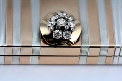 Vintage Rose Gold & Silver Diamond French Mirror Powder Compact de la Maison Mellerio