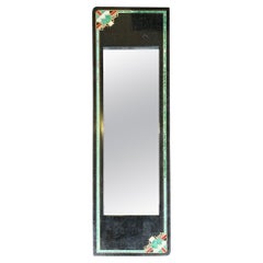 Maitland Smith Art Deco Style Tessellated Marble Mirror with Brass Inlay