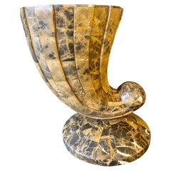 Retro Maitland Smith Marble Cornucopia Vase 