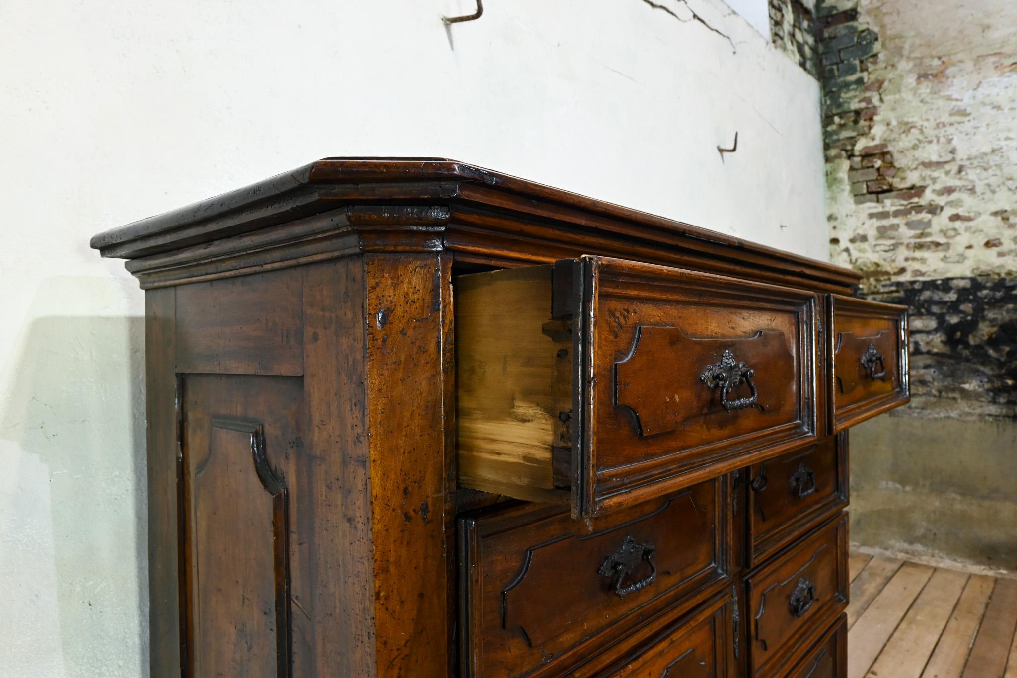 Majestic commode in noce del XVIII secolo proveniente dalla regione dei Lombardi in vendita 6